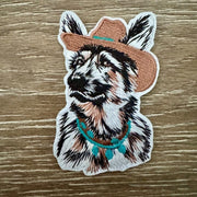 On A Whim Hats Western German Shepard Iron-On Patch