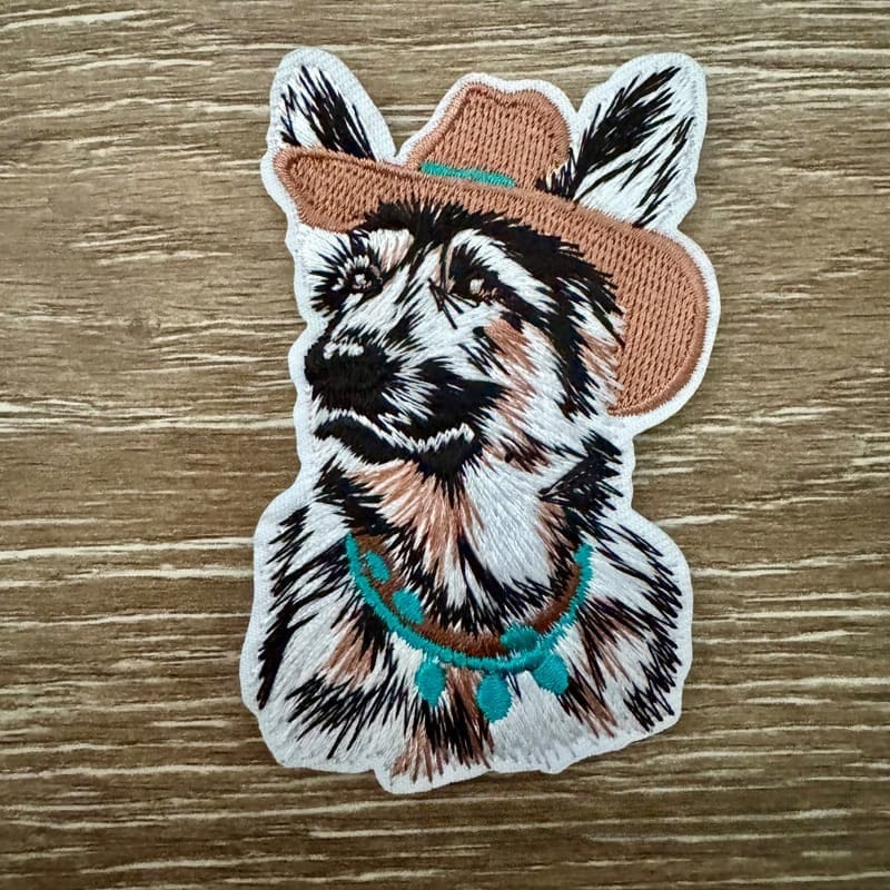 On A Whim Hats Western German Shepard Iron-On Patch