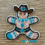 On A Whim Hats Western Gingerbread Man Iron-On Patch