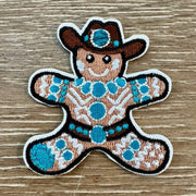 On A Whim Hats Western Gingerbread Man Iron-On Patch