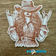 On A Whim Hats Western Girl Iron-On Patch