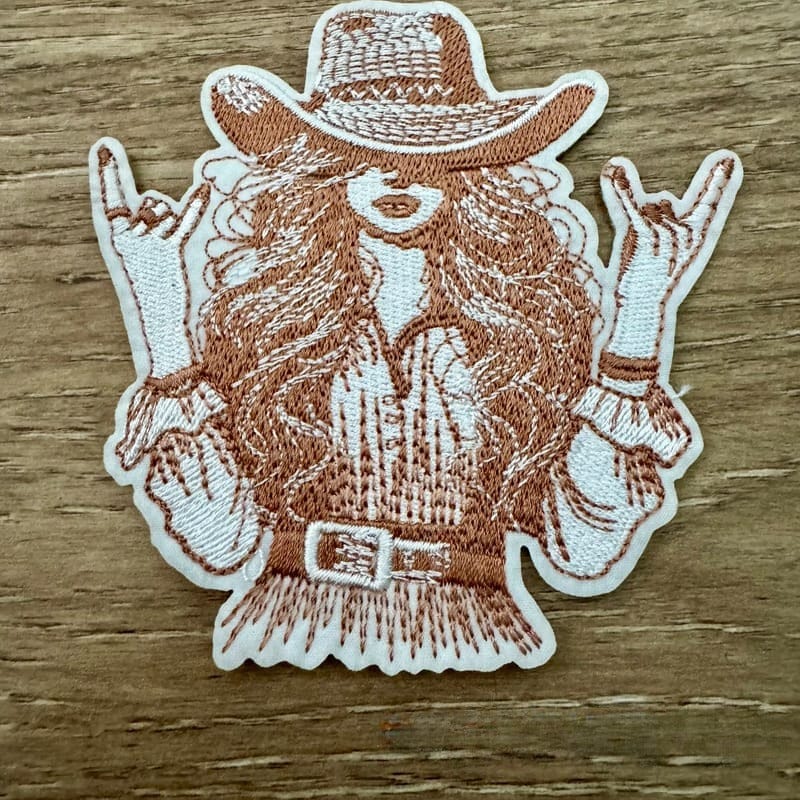 On A Whim Hats Western Girl Iron-On Patch