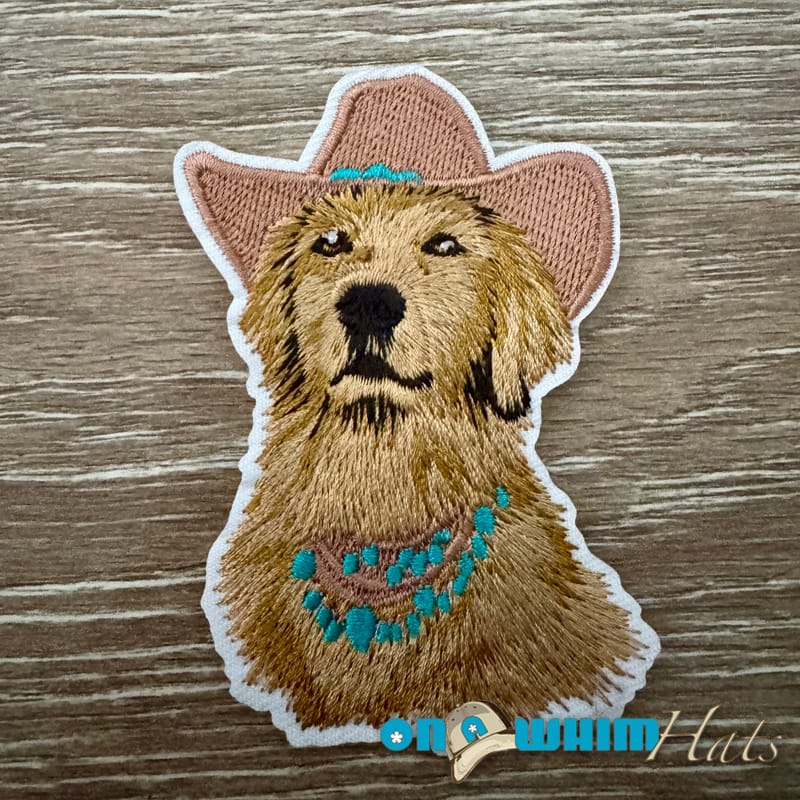 On A Whim Hats Western Golden Retriever Iron-On Patch