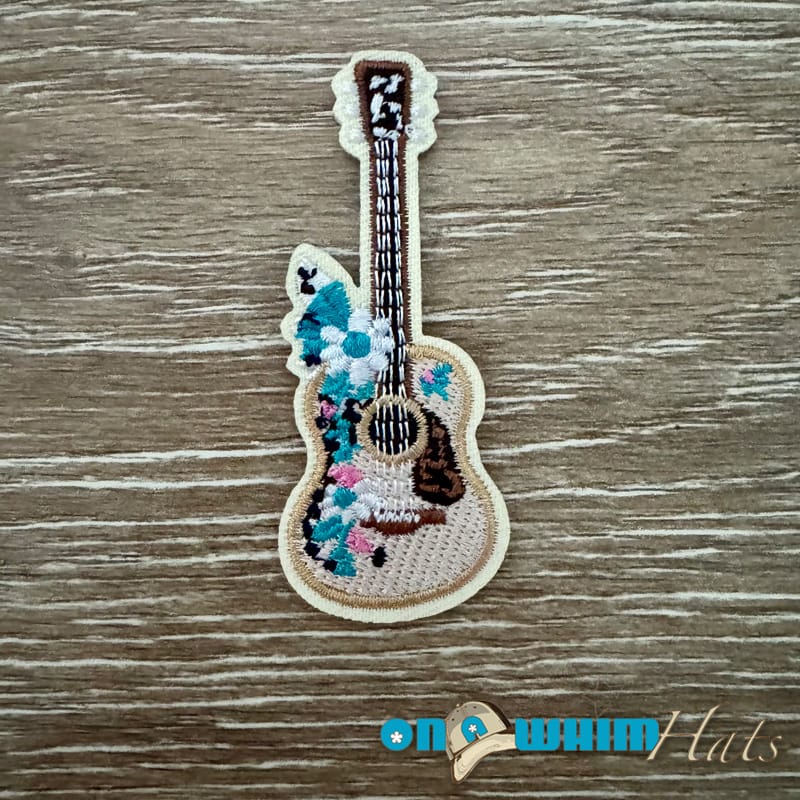 On A Whim Hats Western Guitar Iron-On Patch