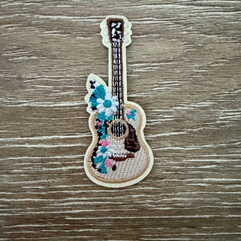 On A Whim Hats Western Guitar Iron-On Patch