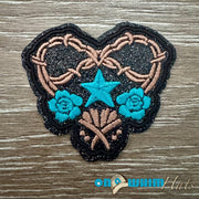 On A Whim Hats Western Heart Iron-On Patch