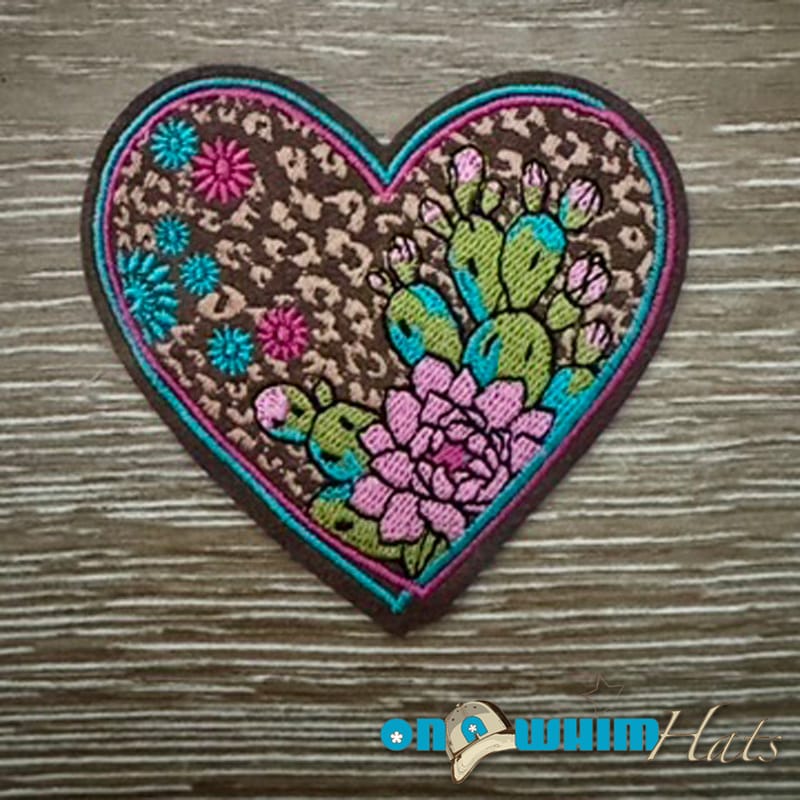 On A Whim Hats Western Heart Iron-On Patch