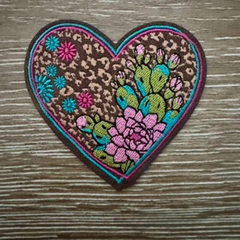 On A Whim Hats Western Heart Iron-On Patch