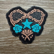 On A Whim Hats Western Heart Iron-On Patch