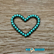 On A Whim Hats Western Hollow Aqua Heart Iron-On Patch