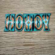 On A Whim Hats Western Howdy Iron-On Patch