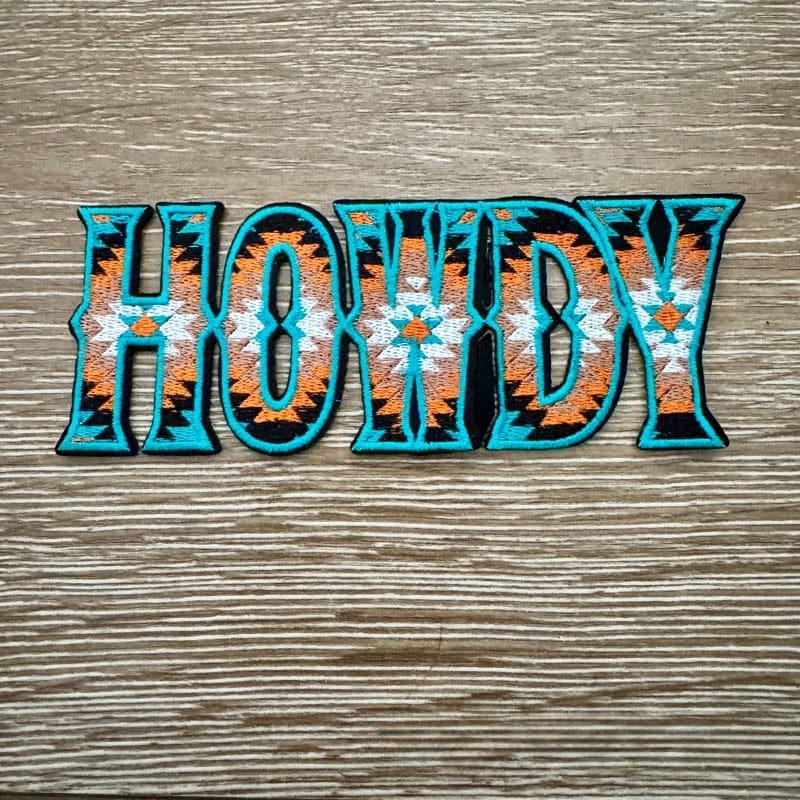 On A Whim Hats Western Howdy Iron-On Patch