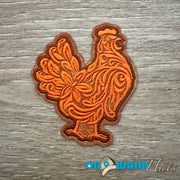 On A Whim Hats Western Rooster Iron-On Patch
