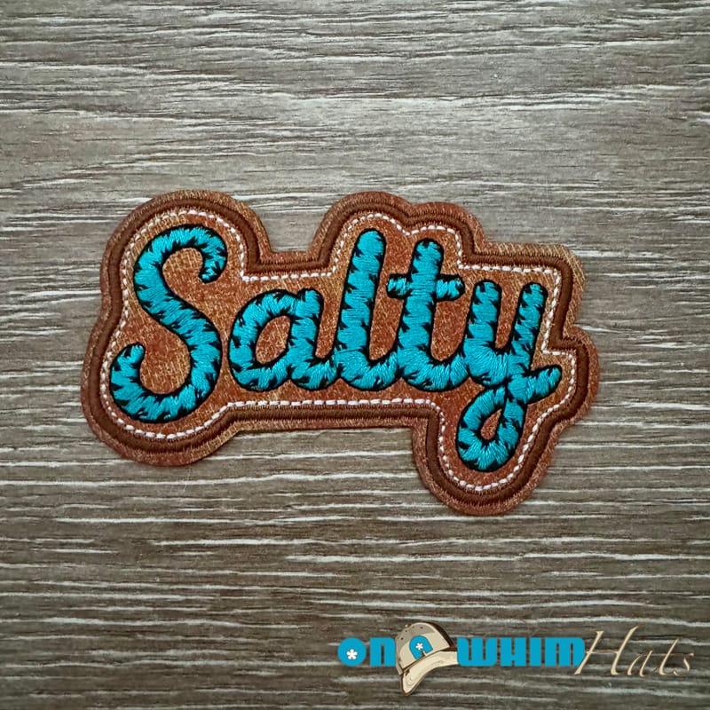 On A Whim Hats Western Salty Iron-On Leather Patch