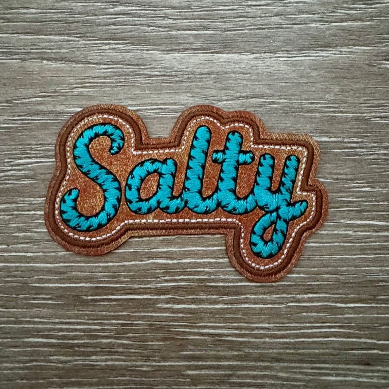 On A Whim Hats Western Salty Iron-On Leather Patch