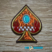 On A Whim Hats Western Spade Iron-On Patch