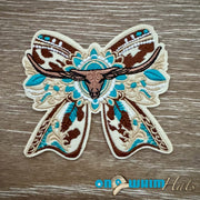 On A Whim Hats Western Steer Bow Iron-On Patch -