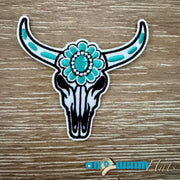 On A Whim Hats Western Steer Head Iron-On Patch