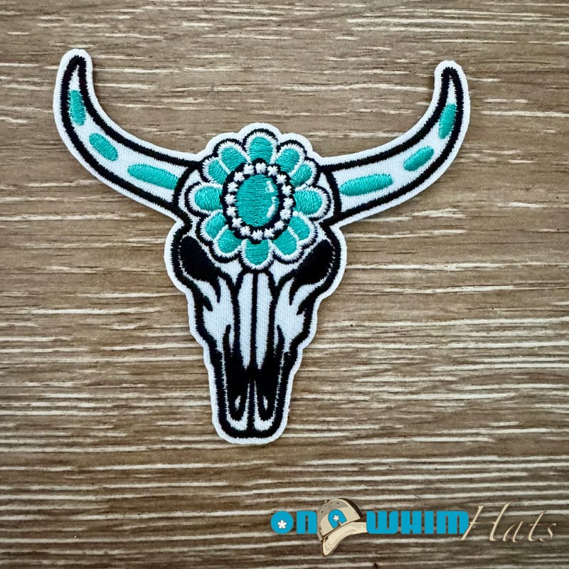 On A Whim Hats Western Steer Head Iron-On Patch