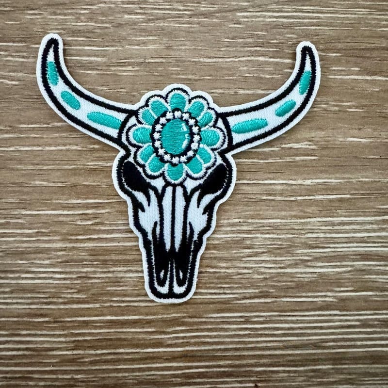 On A Whim Hats Western Steer Head Iron-On Patch