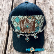 On A Whim Hats Western Style Handmade Vegan Suede Trucker Hat w/ Genuine Cowhide Patch