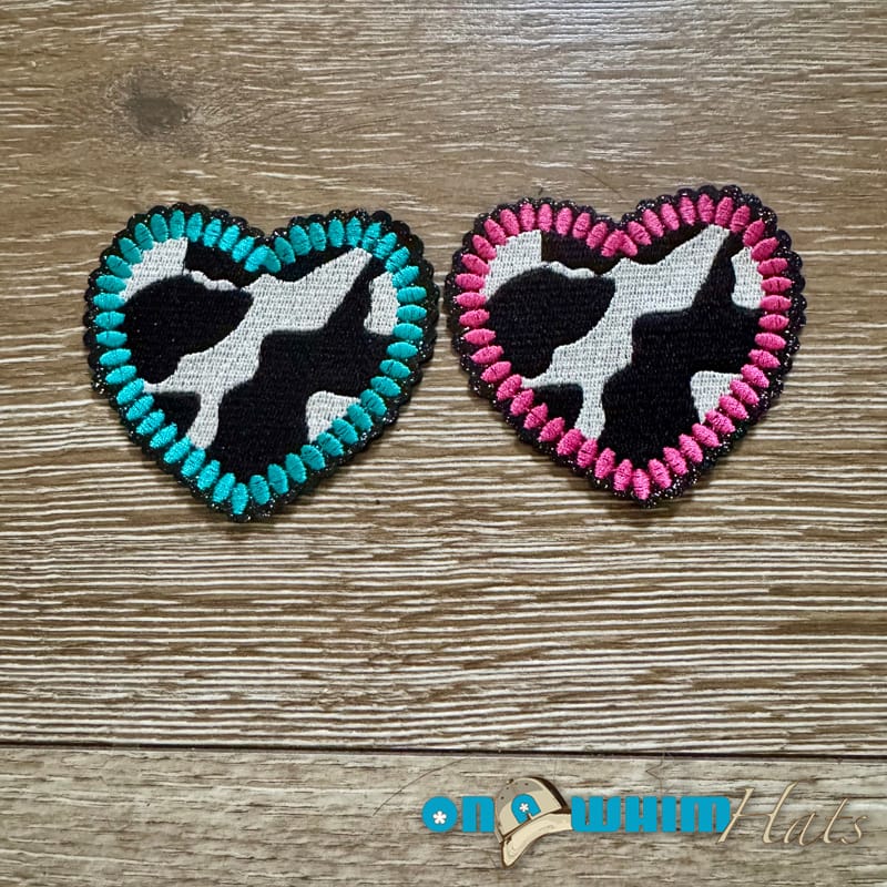 On A Whim Hats Western Style Heart Iron-On Patch
