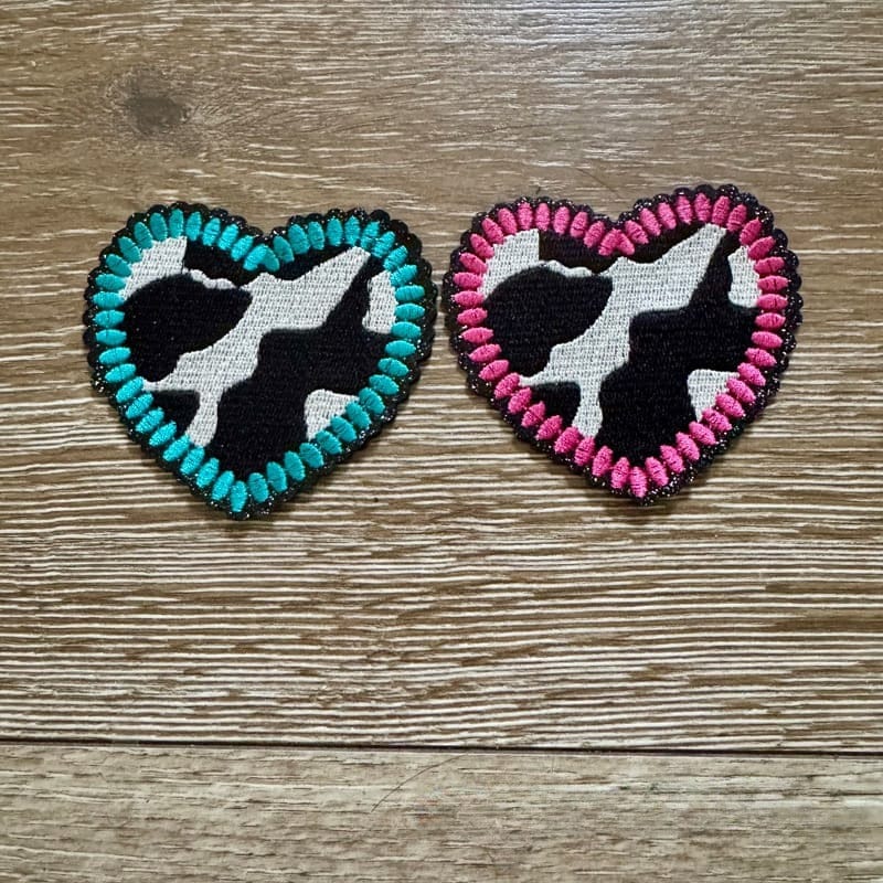 On A Whim Hats Western Style Heart Iron-On Patch