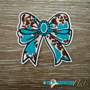 On A Whim Hats Western Turquoise Bow Iron-On Patch