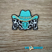 On A Whim Hats Western Turquoise Cowgirl Mama Iron-On Patch