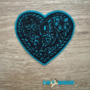 On A Whim Hats Western Turquoise Heart Iron-On Patch