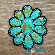 On A Whim Hats Western Turquoise Iron-On Patch