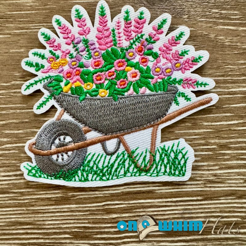 On A Whim Hats Wheel Barrow Iron-On Patch
