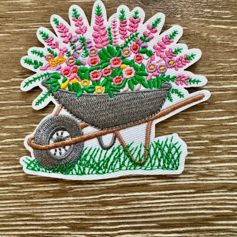 On A Whim Hats Wheel Barrow Iron-On Patch