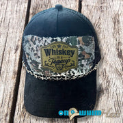 On A Whim Hats Whiskey in a Teacup Handmade Vegan Suede Hat