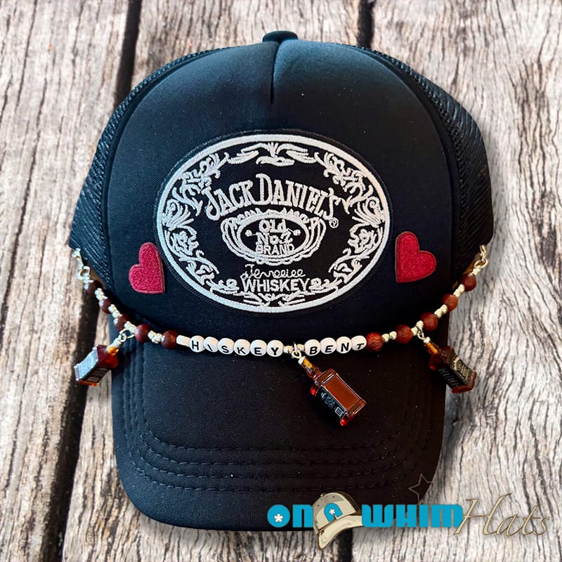 On a whim Hats Whiskey Lover Handmade Trucker Hat
