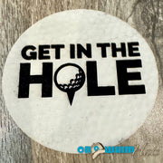 On A Whim Hats Get it in the Hole Golf Leather Iron-On Patch
