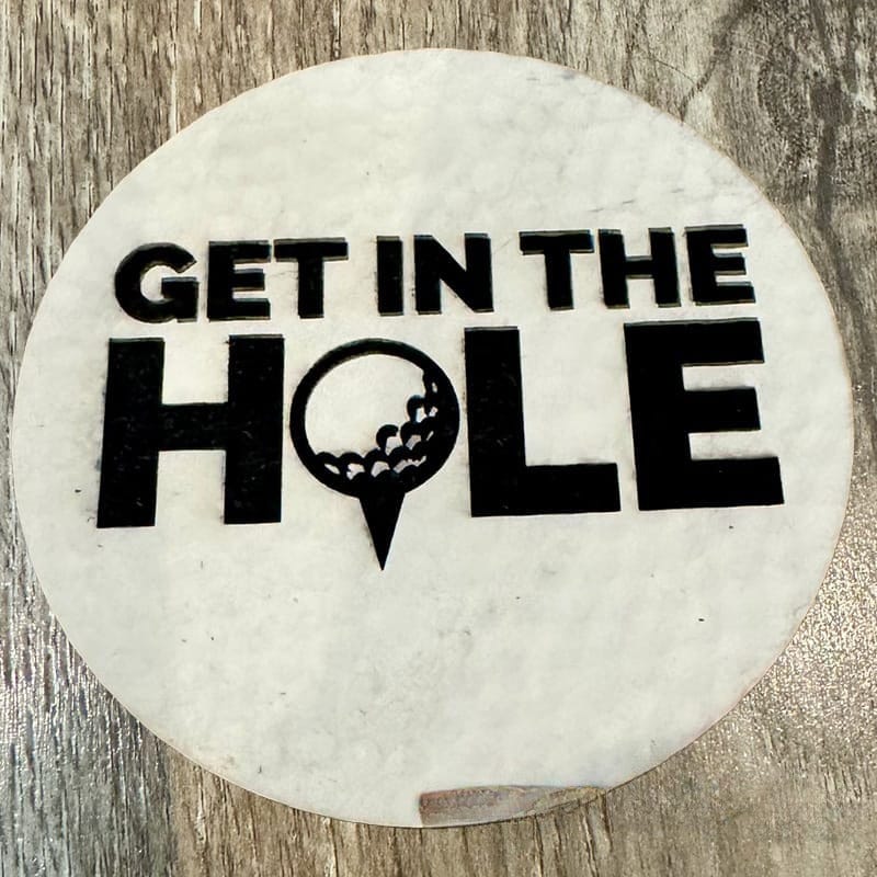 On A Whim Hats Get it in the Hole Golf Leather Iron-On Patch
