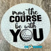 On A Whim Hats May the Course be with You Golf Leather Iron-On Patch