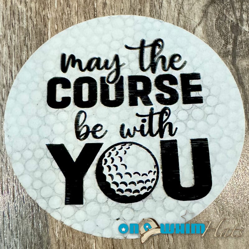 On A Whim Hats May the Course be with You Golf Leather Iron-On Patch
