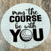 On A Whim Hats May the Course be with You Golf Leather Iron-On Patch