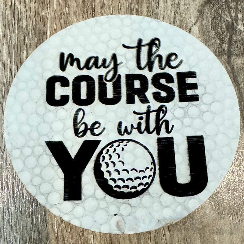 On A Whim Hats May the Course be with You Golf Leather Iron-On Patch