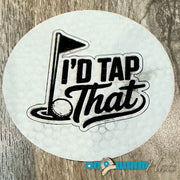 On A Whim Hats Tap That Golf Leather Iron-On Patch