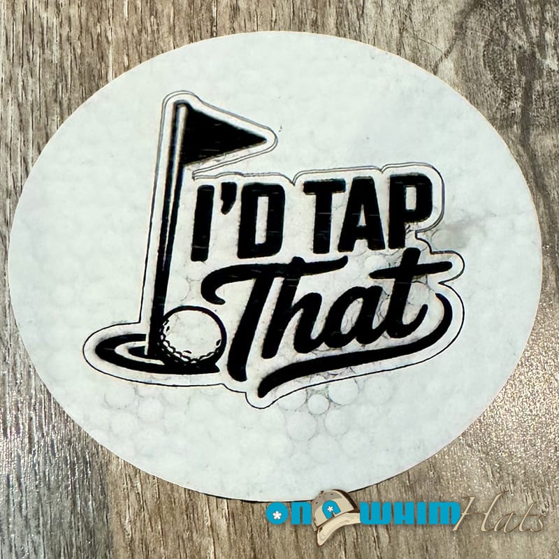 On A Whim Hats Tap That Golf Leather Iron-On Patch