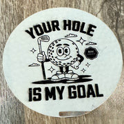 On A Whim Hats Your Hole is my Goal Golf Leather Iron-On Patch