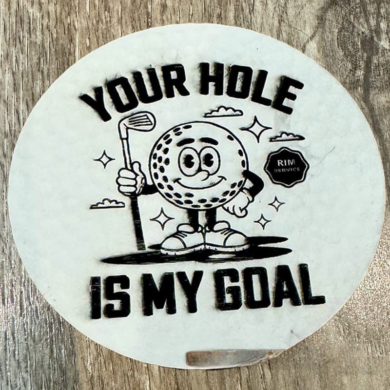 On A Whim Hats Your Hole is my Goal Golf Leather Iron-On Patch