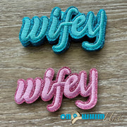 On A Whim Hats Wifey Sequin Iron-On Patch