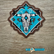 On A Whim Hats Wild and Western Leather Iron-On Patch