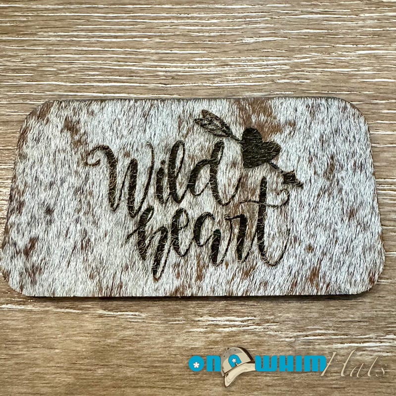 On A Whim Hats Wild at Heart Cowhide Iron-On Patch