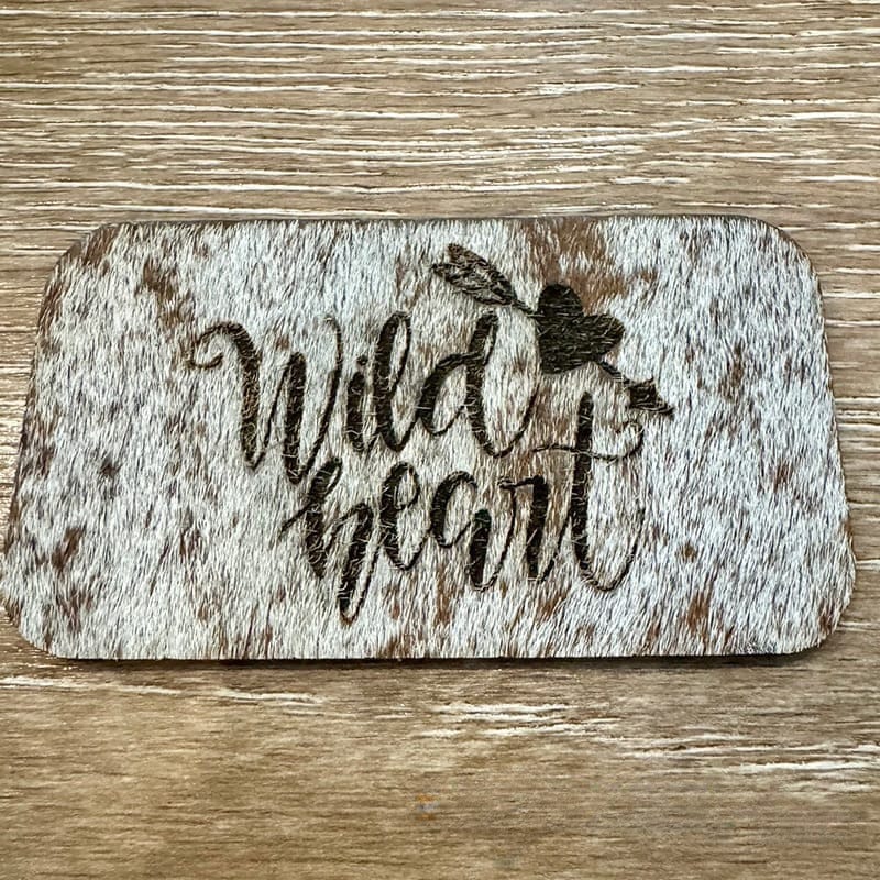 On A Whim Hats Wild at Heart Cowhide Iron-On Patch