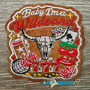 On A Whim Hats Wild Card Leather Iron-On Patch